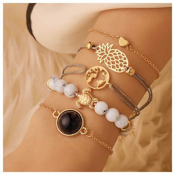charm bracelets fashion design 5pcs women boho multilayer bracelet set beach style chain jewelry gift 2021 daily accessories, Golden;silver
charm bracelets fashion design 5pcs women boho multilayer bracelet set beach style chain jewelry gift 2021 daily accessories, Golden;silver