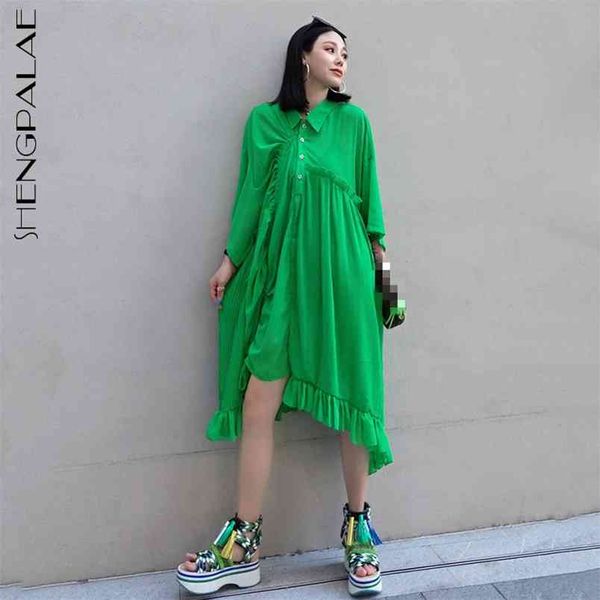 shengpllae personality pleated dress women's summer lapel single breasted oversize short sleeve knee-length dresses 210427, Black;gray
shengpllae personality pleated dress women's summer lapel single breasted oversize short sleeve knee-length dresses 210427, Black;gray