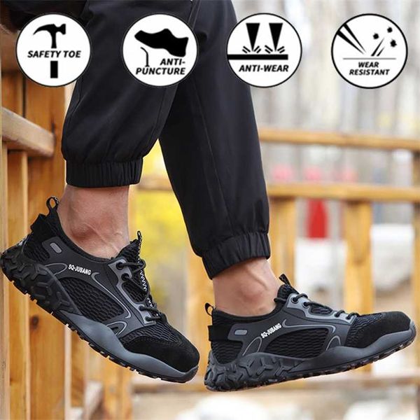 all seasons anti-smashing steel cap safety shoes men's fashion casual wear-resistant breathable safety protective work shoes 211106, Black
all seasons anti-smashing steel cap safety shoes men's fashion casual wear-resistant breathable safety protective work shoes 211106, Black