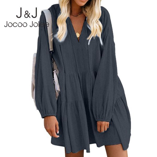 jocoo jolee elegant v neck ruffles mini dress women autumn lantern long sleeve loose dress vintage doll dress streetwear 210518, Black;gray
jocoo jolee elegant v neck ruffles mini dress women autumn lantern long sleeve loose dress vintage doll dress streetwear 210518, Black;gray