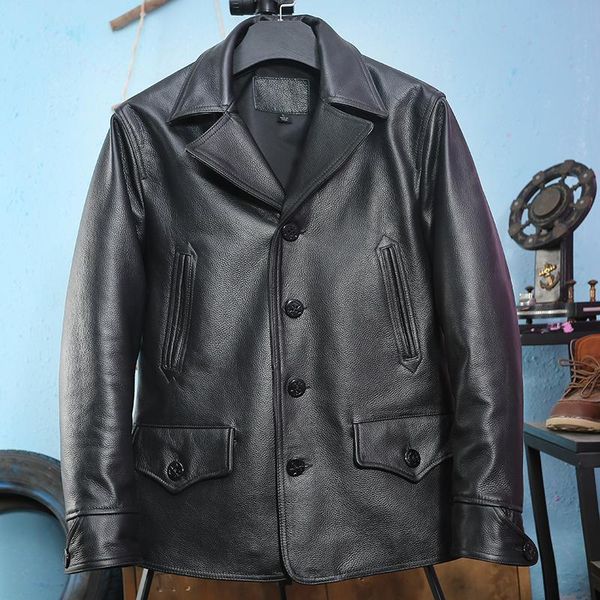 blockbuster cowhide leather or horse male japanese retro brake presons set short jacket lapel men's & faux, Black
blockbuster cowhide leather or horse male japanese retro brake presons set short jacket lapel men's & faux, Black