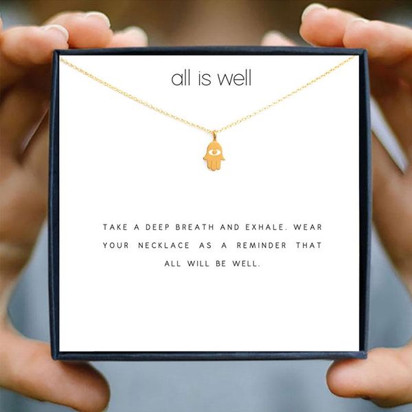 icareu hamsa fatima bergamot eyes pendant necklace with white wish card gift box creative gold alloy clavicle short chain necklaces, Silver
icareu hamsa fatima bergamot eyes pendant necklace with white wish card gift box creative gold alloy clavicle short chain necklaces, Silver