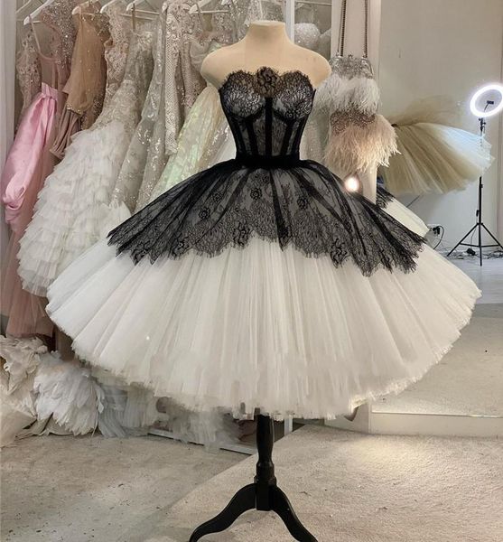 party dresses classic ivory tulle black lace prom dress short puff skirt girls dancing knee length evening gown vestidos de fiesta, White;black
party dresses classic ivory tulle black lace prom dress short puff skirt girls dancing knee length evening gown vestidos de fiesta, White;black