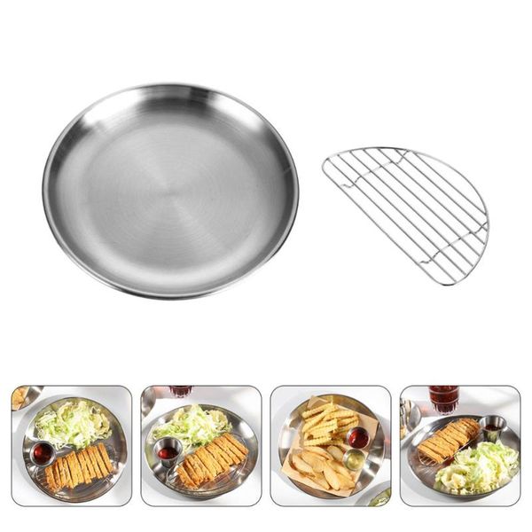 pans 1 set fried chicken plate stainless steel round dessert plate(23cm plate+rack)
pans 1 set fried chicken plate stainless steel round dessert plate(23cm plate+rack)