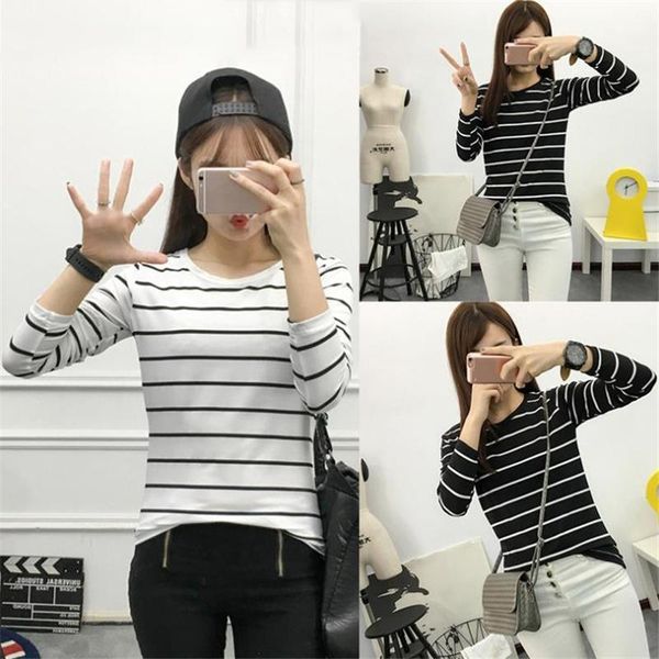 shirt women 2021 four seasons shirts long sleeve t striped female t-shirt women's tee fashion femme, White
shirt women 2021 four seasons shirts long sleeve t striped female t-shirt women's tee fashion femme, White