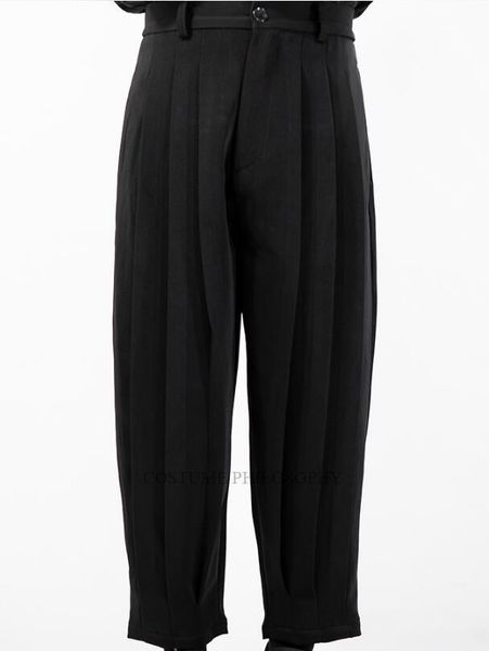 27-40 2021 spring men's fashion personality customized casual loose pleated nine-cent trousers pants, Black
27-40 2021 spring men's fashion personality customized casual loose pleated nine-cent trousers pants, Black