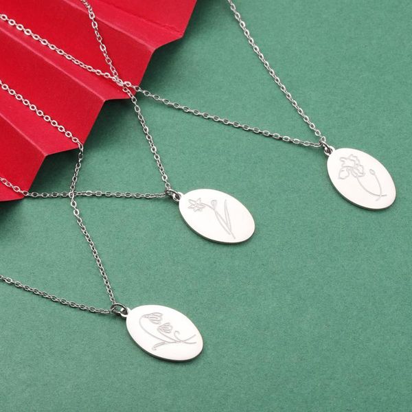 pendant necklaces 12pcs oval engrave birthday flower mirror polish stainless steel chorker necklace for women's girls jewelry, Silver
pendant necklaces 12pcs oval engrave birthday flower mirror polish stainless steel chorker necklace for women's girls jewelry, Silver
