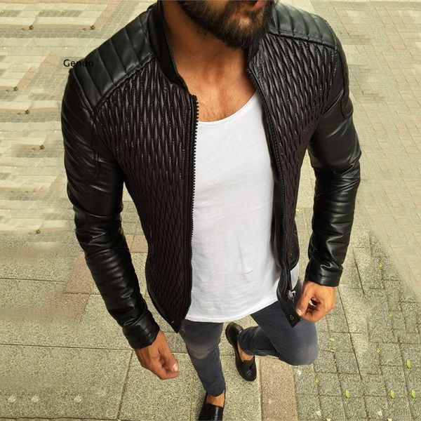 men's jackets mens motorcycle bomber jacket casual faux leather zipper stand collar with pocket fashion male blouse, Black;brown
men's jackets mens motorcycle bomber jacket casual faux leather zipper stand collar with pocket fashion male blouse, Black;brown