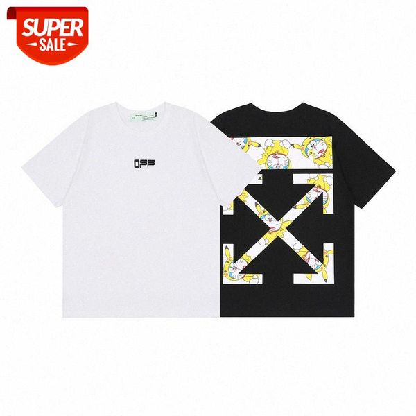 white character arrow print loose casual men and women round neck short sleeve #pk4r, White;black
white character arrow print loose casual men and women round neck short sleeve #pk4r, White;black