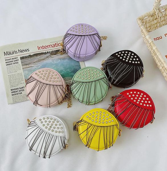children tassel mini change purse 2021 kids rivets diamond round bag girl princess messenger bags chain accessories wallet f185, White
children tassel mini change purse 2021 kids rivets diamond round bag girl princess messenger bags chain accessories wallet f185, White