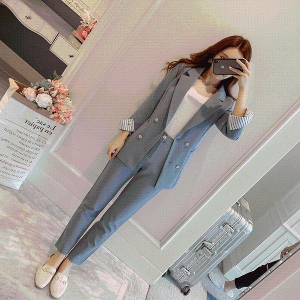 office career work wear blazer set women pink jacket suit two-piece woman suits lady pant for women's two piece pants, White
office career work wear blazer set women pink jacket suit two-piece woman suits lady pant for women's two piece pants, White