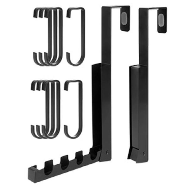 over the door hook - metal hooks hangers organizer for hanging clothes, coats, hats, robes, towels, black & rails
over the door hook - metal hooks hangers organizer for hanging clothes, coats, hats, robes, towels, black & rails
