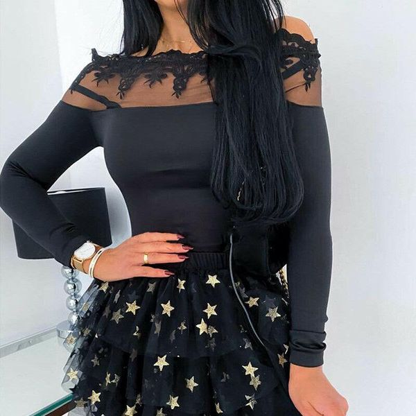 women's t-shirt fashion lace off shoulder women girls clothes black bust hole vest tank clubwear t-shirts clothing, White
women's t-shirt fashion lace off shoulder women girls clothes black bust hole vest tank clubwear t-shirts clothing, White