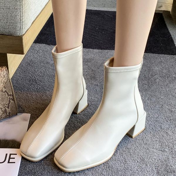 boots square toe thick heel ankle for women 2021 soft pu leather autumn woman med heels back zipper short booties, Black
boots square toe thick heel ankle for women 2021 soft pu leather autumn woman med heels back zipper short booties, Black