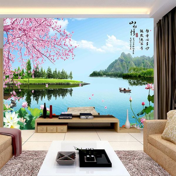 wallpapers 3dcustomized wallpaper mural large chinese style landscape with cherry lotus bird behind sofa as background in room
wallpapers 3dcustomized wallpaper mural large chinese style landscape with cherry lotus bird behind sofa as background in room