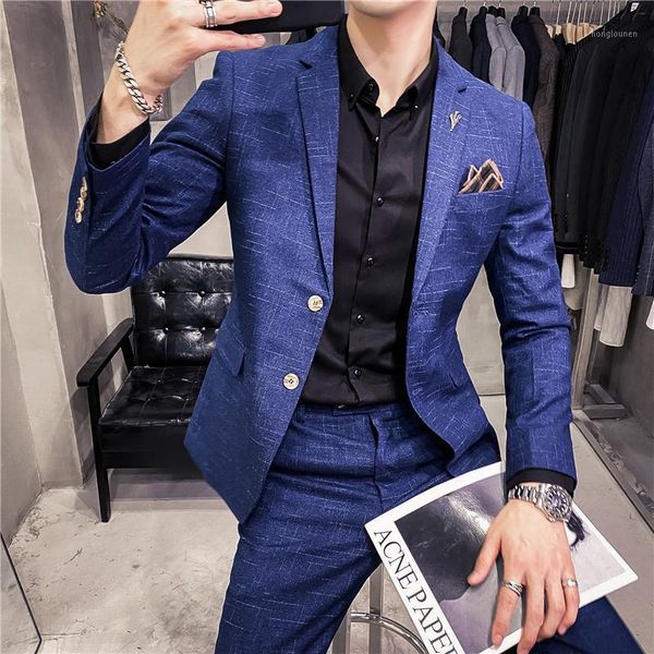 men's suits & blazers (jacket+pants)2021 men suit two -piece plaid brand slim fit groom wedding dress korean business s-3xl, White;black
men's suits & blazers (jacket+pants)2021 men suit two -piece plaid brand slim fit groom wedding dress korean business s-3xl, White;black