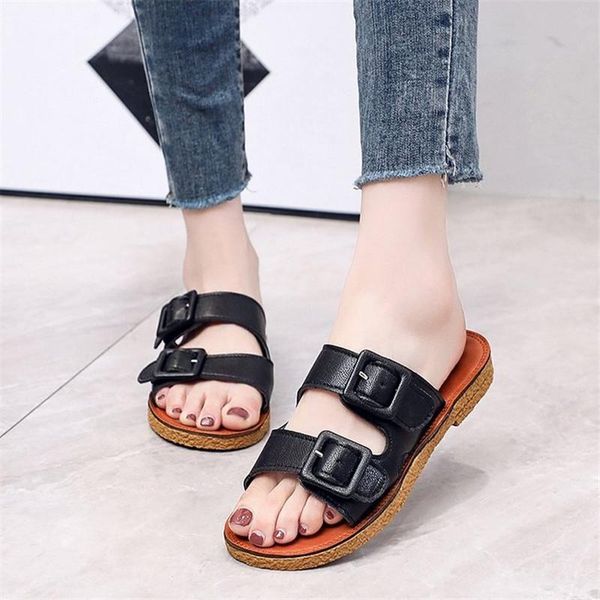 slippers 2021 summer flat women's outer wear belt buckle open toe casual beach sandals wholesale a703, Black
slippers 2021 summer flat women's outer wear belt buckle open toe casual beach sandals wholesale a703, Black