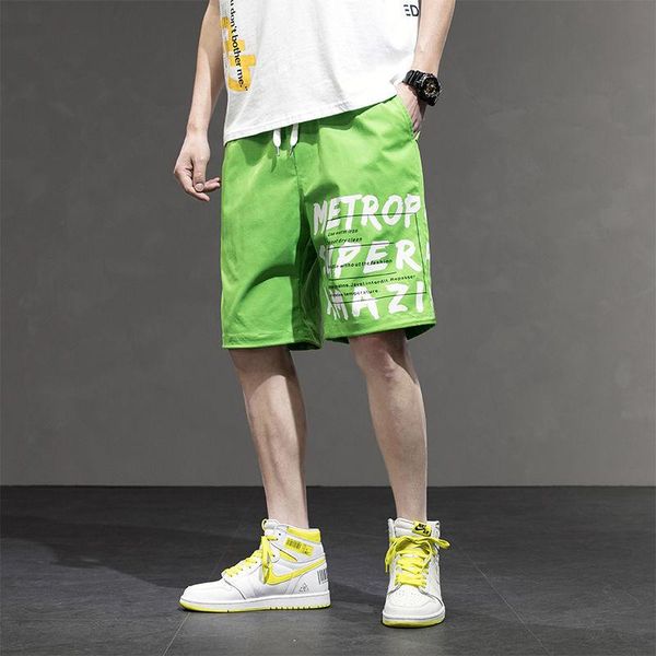 men's shorts summer loose casual korean version of the trendy brand youth five-point sports lace-up overalls printed pants, White;black
men's shorts summer loose casual korean version of the trendy brand youth five-point sports lace-up overalls printed pants, White;black