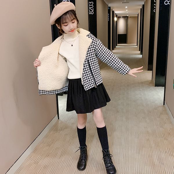 baby girls winter coathoundstooth lamb woolen coat 4-15 years childrens autumn and winter warm coat kids winter jacket, Blue;gray
baby girls winter coathoundstooth lamb woolen coat 4-15 years childrens autumn and winter warm coat kids winter jacket, Blue;gray