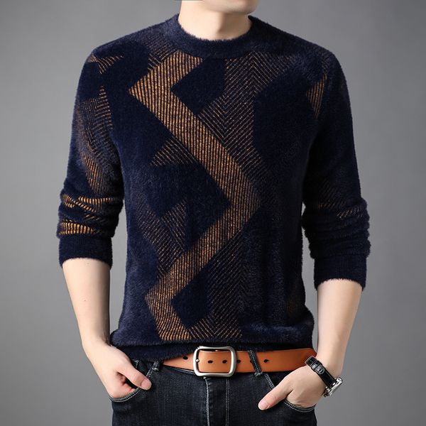 autumn and winter thickened imitation mink casual round neck knitted bottomed shirt korean loose men's sweater fashion, Black
autumn and winter thickened imitation mink casual round neck knitted bottomed shirt korean loose men's sweater fashion, Black