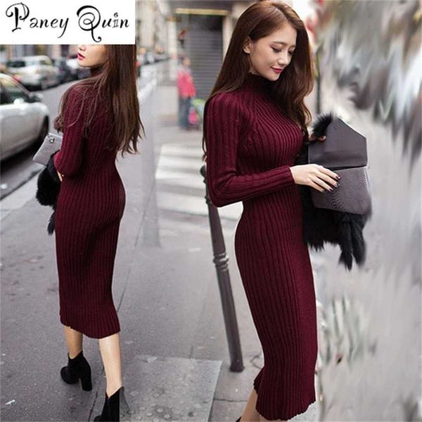 women winter sweater knitted dresses slim elastic turtleneck long sleeve lady bodycon robe for women 211110, Black;gray
women winter sweater knitted dresses slim elastic turtleneck long sleeve lady bodycon robe for women 211110, Black;gray