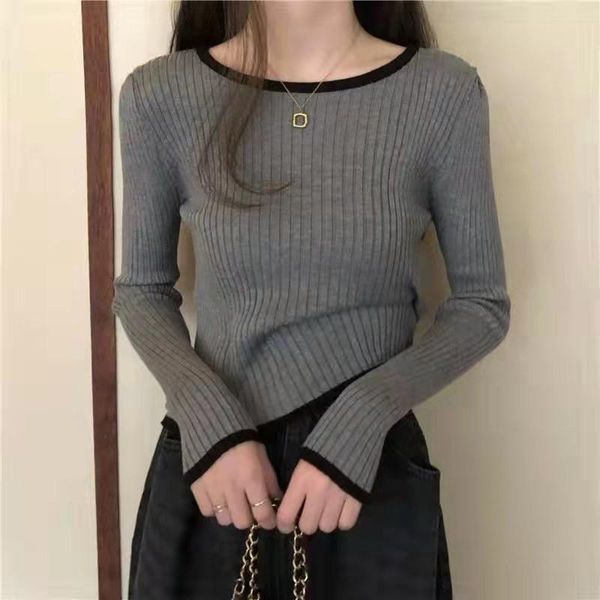 women's sweaters knitted pullover women sweater solid slim long sleeve mujer 2021 autumn winter crop gray base elasticity pull femme, White;black
women's sweaters knitted pullover women sweater solid slim long sleeve mujer 2021 autumn winter crop gray base elasticity pull femme, White;black
