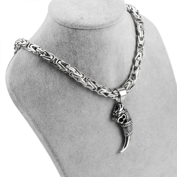 other men's byzantine chain necklaces punk stainless steel jewelry wolf pendant necklace for men emperor gifts customizable, Silver
other men's byzantine chain necklaces punk stainless steel jewelry wolf pendant necklace for men emperor gifts customizable, Silver