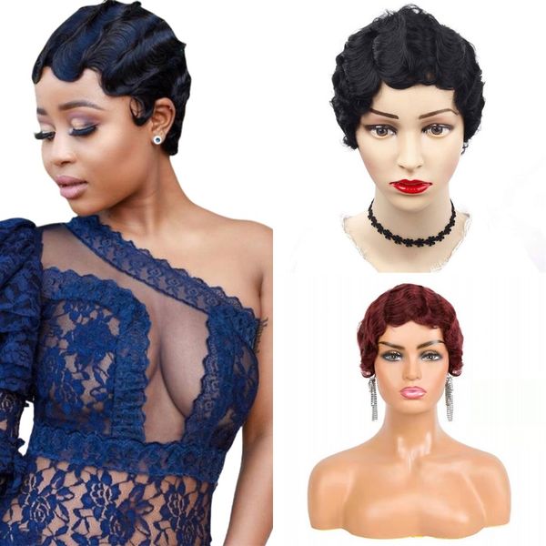 brazilian finger wave wig pixie cut short wigs human hair for black women machine made natural color 99j 150% density, Black;brown
brazilian finger wave wig pixie cut short wigs human hair for black women machine made natural color 99j 150% density, Black;brown