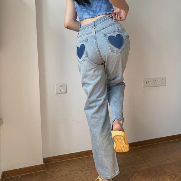 women's jeans women harajuku love heart high waist wide-leg pants 2021 street fashion washed summer casual female straight, Blue
women's jeans women harajuku love heart high waist wide-leg pants 2021 street fashion washed summer casual female straight, Blue