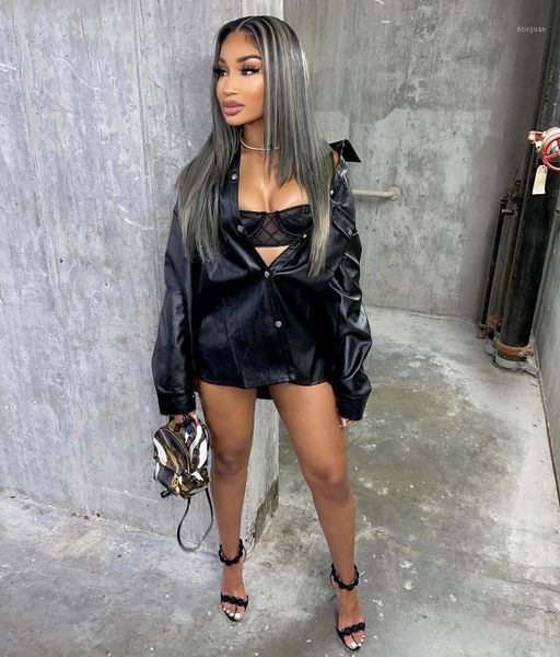 women's jackets rmsfe 2021 early autumn women fashion long sleeve lapel single breasted loose cardigan leather coat solid color, Black;brown
women's jackets rmsfe 2021 early autumn women fashion long sleeve lapel single breasted loose cardigan leather coat solid color, Black;brown