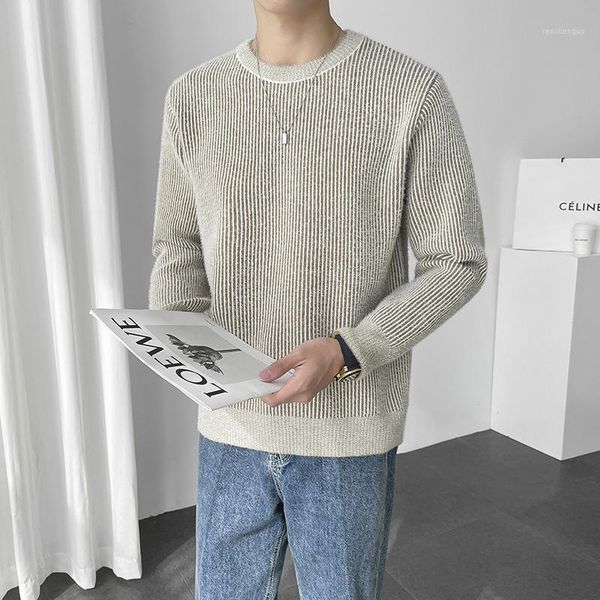 men's sweaters 2021 winter korean round neck loose casual long-sleeved youth pullover fashion sweater trend, White;black
men's sweaters 2021 winter korean round neck loose casual long-sleeved youth pullover fashion sweater trend, White;black