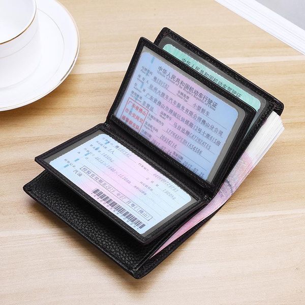 card holders genuine leather cowhide driving license bag multifunctional female wallet vertical men's double loose-leaf id hold, Brown;gray
card holders genuine leather cowhide driving license bag multifunctional female wallet vertical men's double loose-leaf id hold, Brown;gray
