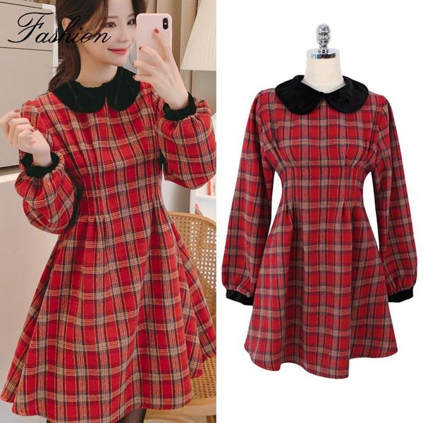 casual dresses 2021 autumn winter elegant korean women dress christmas slim long sleeve plaid ladies party a-line, Black;gray
casual dresses 2021 autumn winter elegant korean women dress christmas slim long sleeve plaid ladies party a-line, Black;gray
