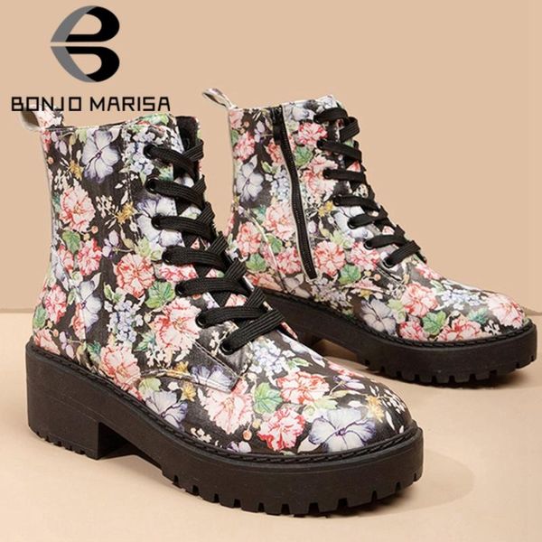 boots chic flowers printed high-quality shoelaces chunky heels skidproof platform work ankle booties women shoes, Black
boots chic flowers printed high-quality shoelaces chunky heels skidproof platform work ankle booties women shoes, Black