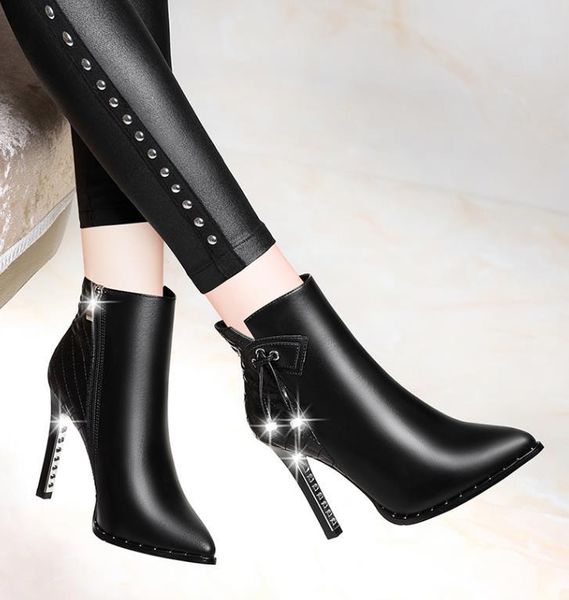 boots winter autumn and korean women's pointed high-heeled hate days high short tube female ankle plus velvet, Black
boots winter autumn and korean women's pointed high-heeled hate days high short tube female ankle plus velvet, Black