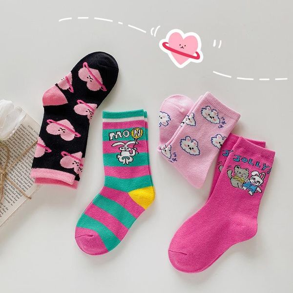 socks 4 pairs 2021 spring autumn winter cotton children breathable cartoon letter baby fashion cute girls boys play school, Pink;yellow
socks 4 pairs 2021 spring autumn winter cotton children breathable cartoon letter baby fashion cute girls boys play school, Pink;yellow