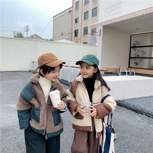 down coat korean style children fashion patchwork berber fleece parkas kids thick warm zipper stand collar coats outwears, Blue;gray
down coat korean style children fashion patchwork berber fleece parkas kids thick warm zipper stand collar coats outwears, Blue;gray