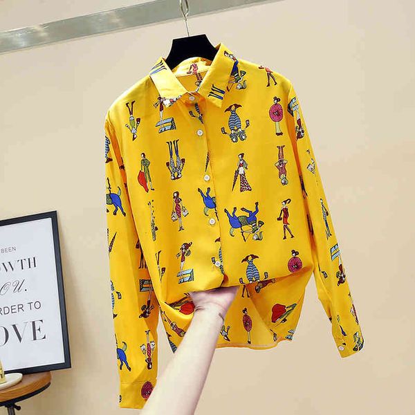suits cartoon girl printed chiffon women long sleeve shirts version thin shirt ladies blouse, White;black
suits cartoon girl printed chiffon women long sleeve shirts version thin shirt ladies blouse, White;black