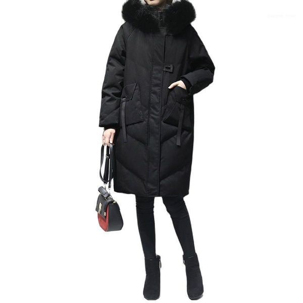 fashion women's jackets 2021 hooded thick winter jacket women mid-length large fur collar plus size down padded & parkas, Black
fashion women's jackets 2021 hooded thick winter jacket women mid-length large fur collar plus size down padded & parkas, Black