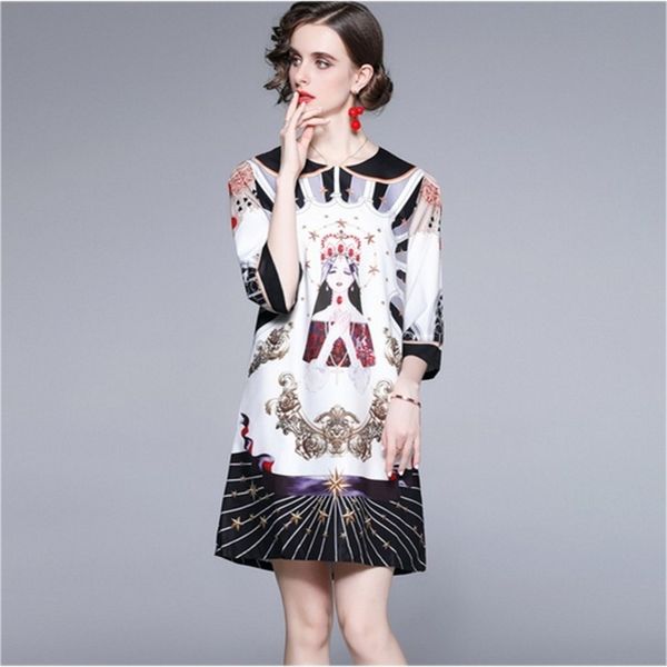 summer fashion casual women round neck three-quarter sleeve queen pattern printing sweet dress 210531, Black;gray
summer fashion casual women round neck three-quarter sleeve queen pattern printing sweet dress 210531, Black;gray