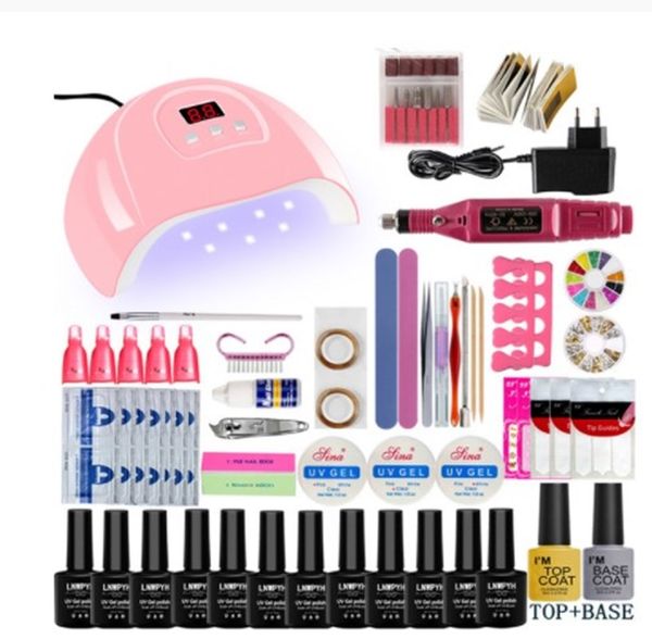 nail set uv led lamp dryer with 12pcs gel polish kit soak off manicure tools electric drill for art tools
nail set uv led lamp dryer with 12pcs gel polish kit soak off manicure tools electric drill for art tools