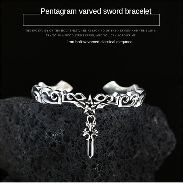 bangle 925 silver vintage men's cuff charm bracelet,thai fashion personalized cross pendant, open bracelet,boutique jewelry gift, Black
bangle 925 silver vintage men's cuff charm bracelet,thai fashion personalized cross pendant, open bracelet,boutique jewelry gift, Black