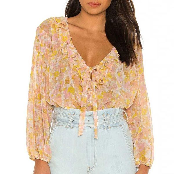 women's blouses & shirts boho inspired floral print long sleeve autumn fall blouse for women ruffle neckline ladies shirt elegant tunic, White
women's blouses & shirts boho inspired floral print long sleeve autumn fall blouse for women ruffle neckline ladies shirt elegant tunic, White