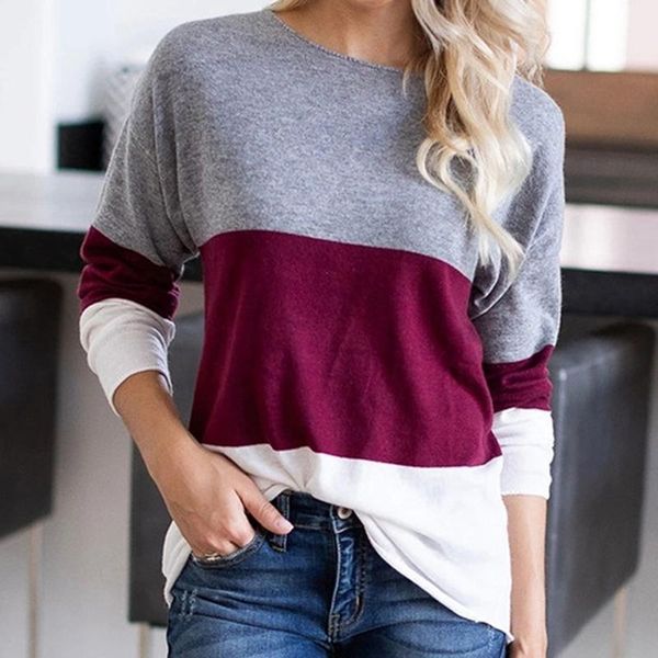 women's t-shirt ladies o neck tees women casual long sleeve spring 2021 fashion patchwork color t shirts clothes plus size, White
women's t-shirt ladies o neck tees women casual long sleeve spring 2021 fashion patchwork color t shirts clothes plus size, White