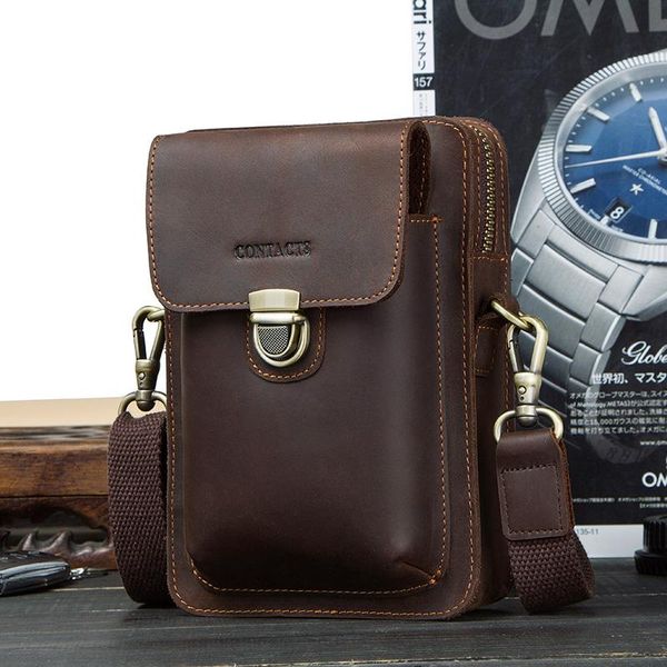 genuine leather men waist bag for cellphone vintage travel male pack metal buckle shoulder with card holder duffel bags
genuine leather men waist bag for cellphone vintage travel male pack metal buckle shoulder with card holder duffel bags