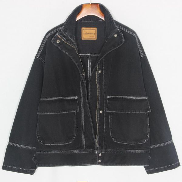 women's jackets autumn vintage black denim jacket women loose big pocket stand collar long sleeve short jeans coat female chaqueta muje, Black;brown
women's jackets autumn vintage black denim jacket women loose big pocket stand collar long sleeve short jeans coat female chaqueta muje, Black;brown