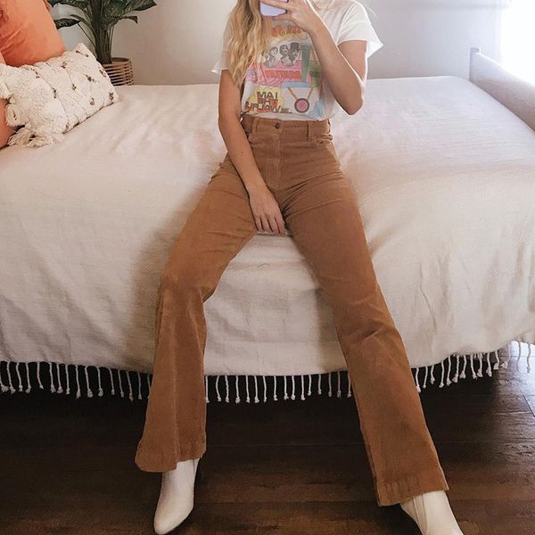 pants trousers corduroy women's 2021 brown vertical high waist leg length casual, Black;white
pants trousers corduroy women's 2021 brown vertical high waist leg length casual, Black;white