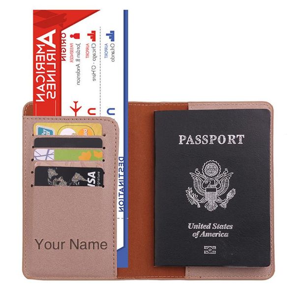 card holders custom name pu leather passport cover customized women men travel holder wallet bank&id case, Brown;gray
card holders custom name pu leather passport cover customized women men travel holder wallet bank&id case, Brown;gray