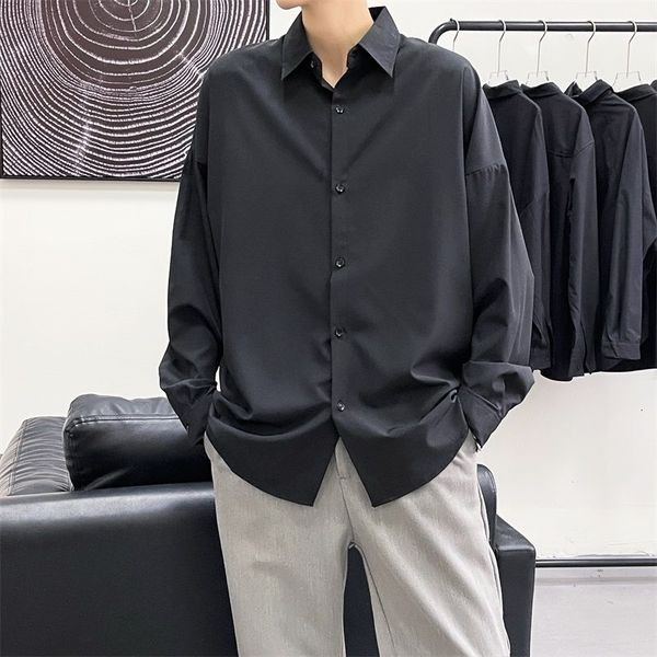 men's casual shirts spring summer solid color korean fashion loose business design formal long-sleeved men ri3l, White;black
men's casual shirts spring summer solid color korean fashion loose business design formal long-sleeved men ri3l, White;black