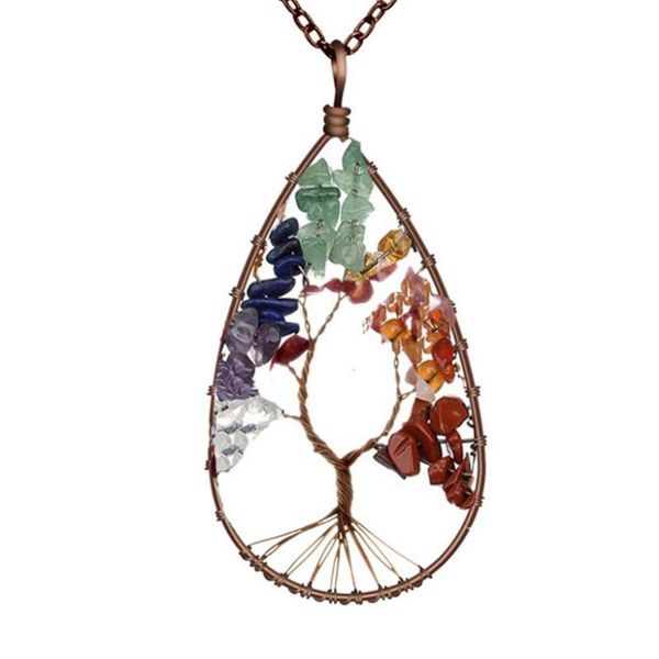 pendant necklaces 6pcs bronze winding water drop shaped natural stone long tree of life reiki healing jewelry for women gift, Silver
pendant necklaces 6pcs bronze winding water drop shaped natural stone long tree of life reiki healing jewelry for women gift, Silver